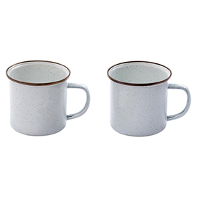 Barebones Living Enamel Cup Set Eggshell: BK-BARE393