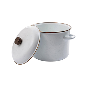 Barebones Living Enamel Stock Pot Eggshell: BK-BARE395