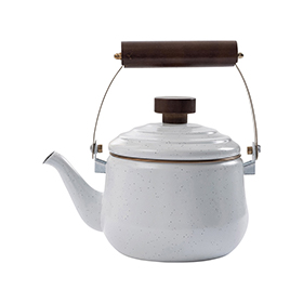 Barebones Living Enamel Teapot Eggshell: BK-BARE398