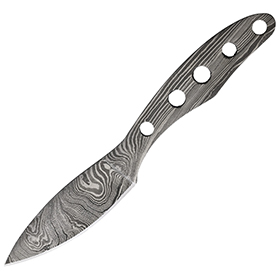 Knifemaking Damascus Knife Blade w/ Guard: BK-BL153D