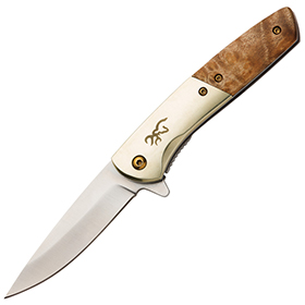 Browning Nine Mile Framelock A/O Burl: BK-BR0470