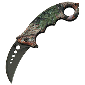 China Made Folder Camo Karambit Clip A/O: BK-CN300409