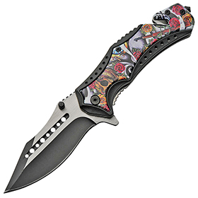 China Made Linerlock A/O Sugar Skull: BK-CN300473