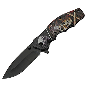 China Made Skull Linerlock A/O: BK-CN300502PR