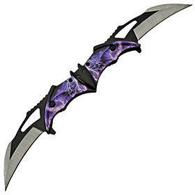 China Made Bat Double Linerlock Purple: BK-CN300516