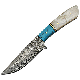 Damascus Hunter Blue Pearl: BK-DM1230