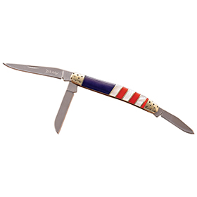 Elk Ridge Small Stockman Red White Blue: BK-ER953AF