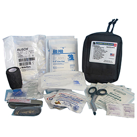 Elite First Aid Gunshot Trauma Kit Black: BK-FAGSTK