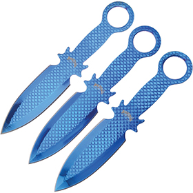 Frost Cutlery Three Piece Thrower Set Blue: BK-FFC106BL