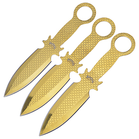 Frost Cutlery Three Piece Thrower Set Gold: BK-FFC106GD