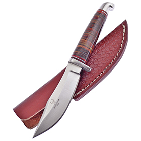 Frost Cutlery Fixed Blade Stacked Leather: BK-FWT1028