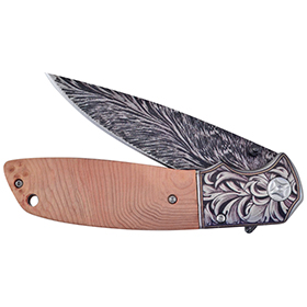 Hen & Rooster Linerlock A/O Burl Wood: BK-HR012BRLW