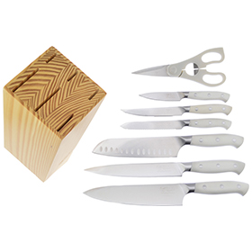 Hen & Rooster Kitchen Set Wood Block: BK-HRI067W