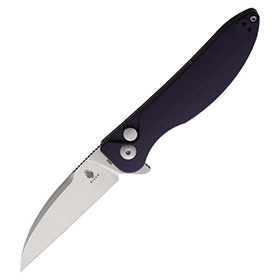 Kizer Cutlery Sway Back Button Lock Purple: BK-KIV3566N1