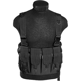 Mil-Tec Black Mag Carrier Chest Rig: BK-M4484