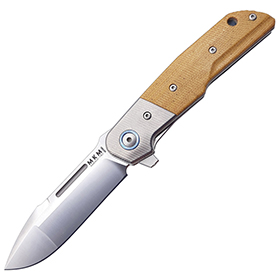 MKM-Maniago Knife Makers Clap Linerlock Natural Micarta: BK-MKML0111