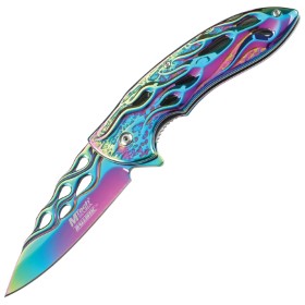 MTech Flame Linerlock A/O Rainbow: BK-MTA822RB