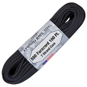 Atwood Rope MFG Parachute Cord Black: BK-RG1215H