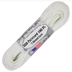 Atwood Rope MFG Parachute Cord White: BK-RG1220H