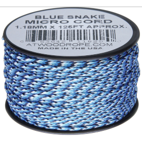 Atwood Rope MFG Micro Cord 125ft Blue Snake: BK-RG1263