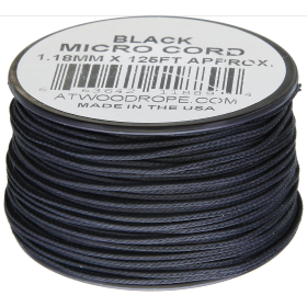 Atwood Rope MFG Micro Cord 125ft Black: BK-RG1267