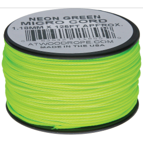 Atwood Rope MFG Micro Cord 125ft Neon Green: BK-RG1284