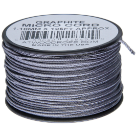 Atwood Rope MFG Micro Cord 125ft Graphite: BK-RG1289