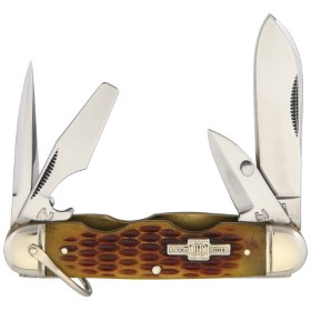 Rough Ryder Camp Knife Amber Bone: BK-RR533