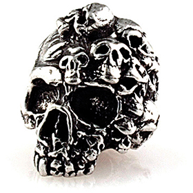 Schmuckatelli Co Mind Skull Bead Pewter: BK-SMUKMP