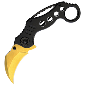 S-TEC Karambit Linerlock A/O Gold: BK-STT2734GD