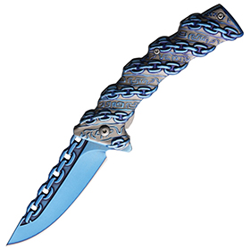 S-TEC Chain Linerlock A/O Blue: BK-STT277288BL