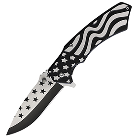 S-TEC Flag Linerlock A/O Black: BK-STT277289BK