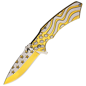 S-TEC Flag Linerlock A/O Gold: BK-STT277289GD