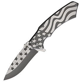 S-TEC Flag Linerlock A/O Gray: BK-STT277289SL