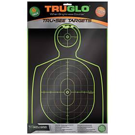 TRUGLO Tru-See Handgun Target 6pk: BK-TG13A6