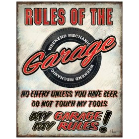 Tin Signs Rules Of Garage Sign: BK-TSN2410