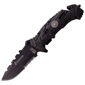 USMC Linerlock A/O Black: BK-USMA1049BK