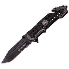 USMC Marines Linerlock A/O Black: BK-USMA1052BK