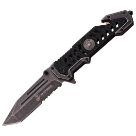 USMC Marines Linerlock A/O Black: BK-USMA1052SW