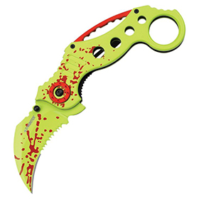 Z-Hunter Karambit A/O Linerlock Yellow: BK-ZB051GR