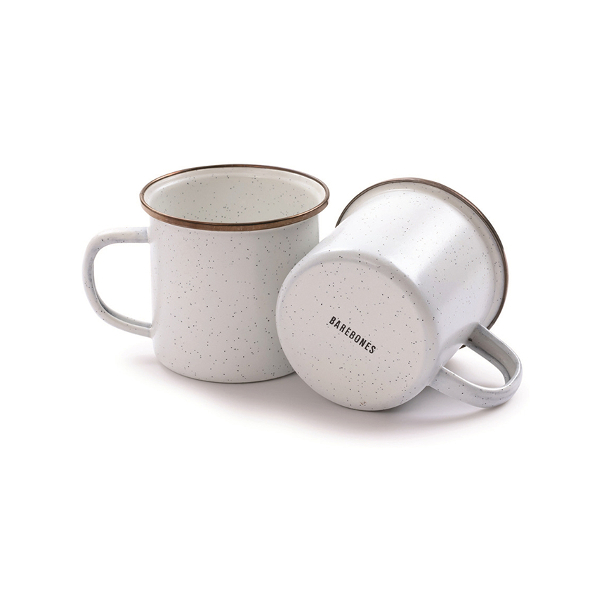 Barebones Living Enamel Cup Set Eggshell: BK-BARE393V3