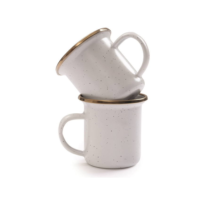 Barebones Living Enamel Espresso Cup Eggshell: BK-BARE394V3