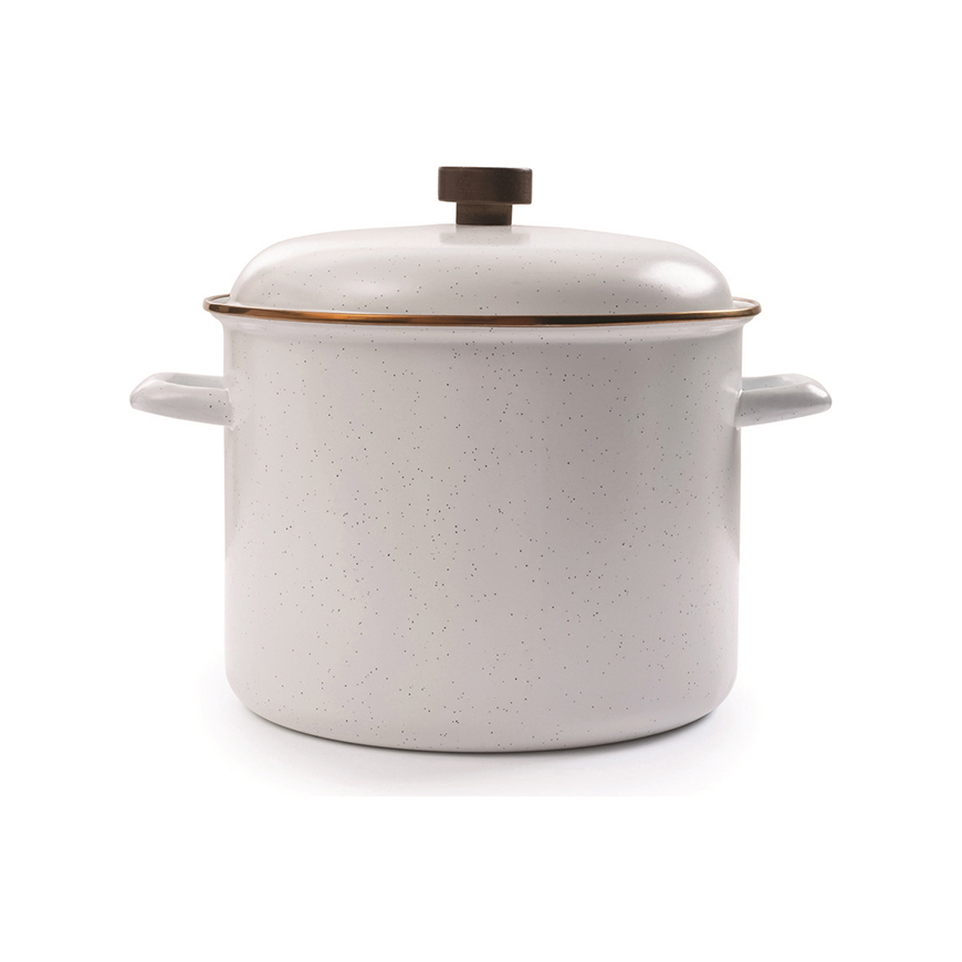 Barebones Living Enamel Stock Pot Eggshell: BK-BARE395V1