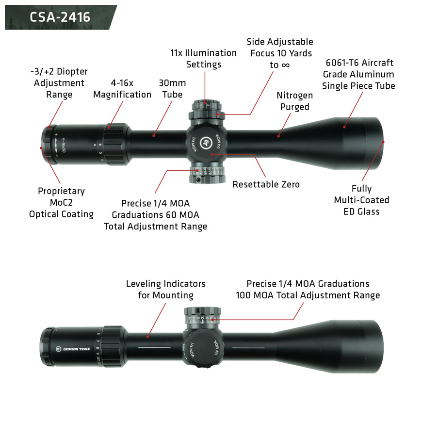 Crimson Trace 2-Series Sport Scope 4-16x50mm: BK-CMTCSA2416V3