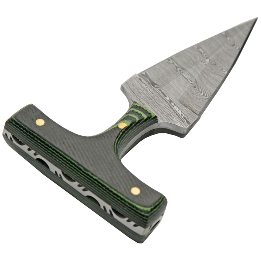 Damascus Push Dagger Micarta Green: BK-DM1317GNV3